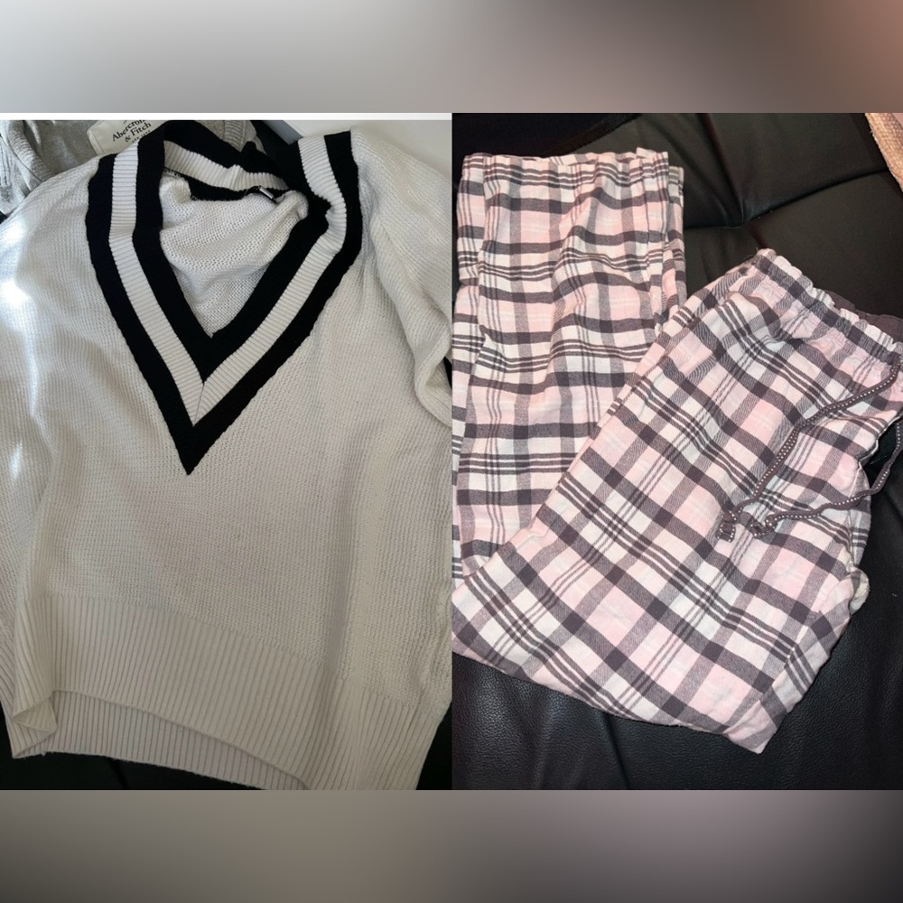 🥰$10gift🍭Pre owned NastyGal cotton V-Neck over Sz SweaterXS &pj Salvage pijama S
